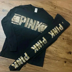 PINK VS BLING  TSHIRT/ LEGGINGS OUTFIT SET S